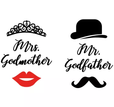 Wedding sticker hat and crown for cups - TenStickers