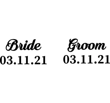 Wedding sticker bride and groom cups - TenStickers
