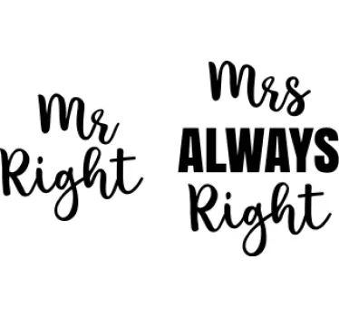 Wedding sticker mr and mrs right - TenStickers