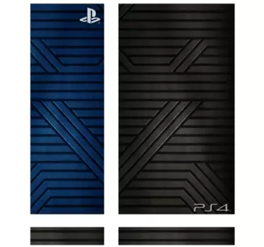 Black and blue metallic line texture design ps4 skin - TenStickers