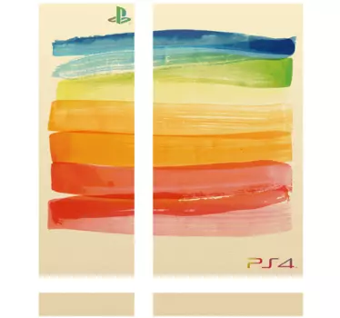 Painted rainbow brush stroke ps4 skin - TenStickers