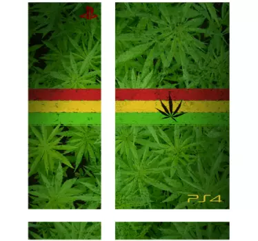 Marijuana leaves with Rasta flag ps4 skin - TenStickers