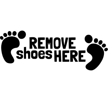 Remove shoes here floor text sticker - TenStickers