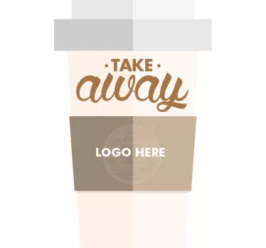Custom Takeaway Coffee Cup Window Sticker - TenStickers