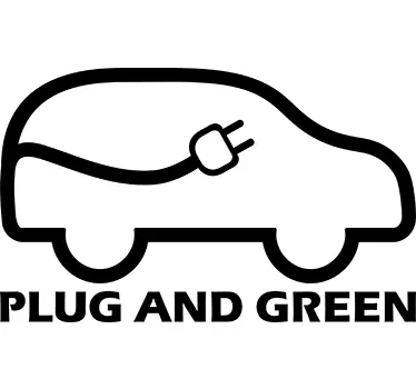 Plug and Green Vehicle Decal - TenStickers