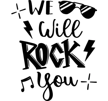 Musical wall sticker we will rock you - TenStickers