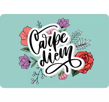Carpe Diem Floral laptop skin - TenStickers