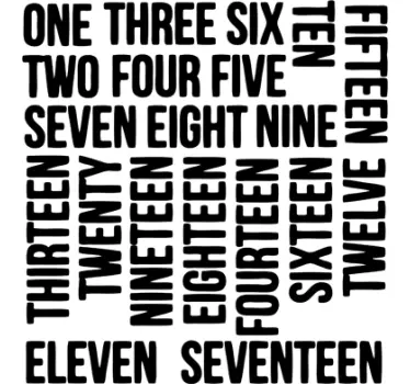 Numbers Text Stair Decal - TenStickers