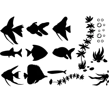 Aquarium fish mirror sticker - TenStickers