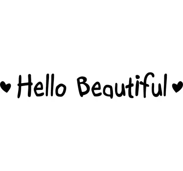 Hello beautiful text mirror  sticker - TenStickers