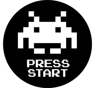 Space Invader press start button icon laptop sticker - TenStickers