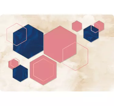 Pastel hexagons geometric art laptop stickers - TenStickers