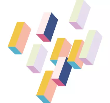 3D geometric pattern wall sticker - TenStickers