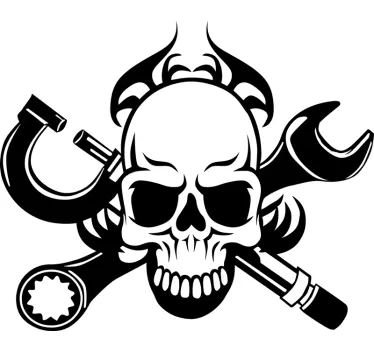 Motor Skull Decorative Sticker - TenStickers