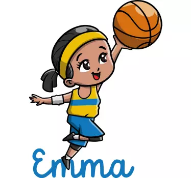Cheerful Player Jumping basketball sticker - TenStickers