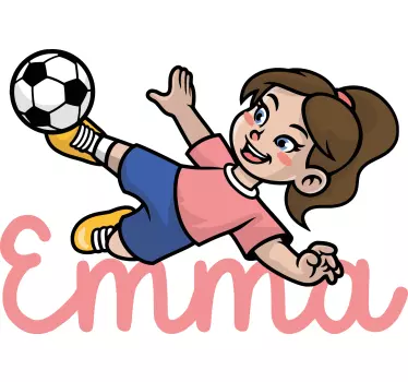Football sticker girl kicking ball - TenStickers