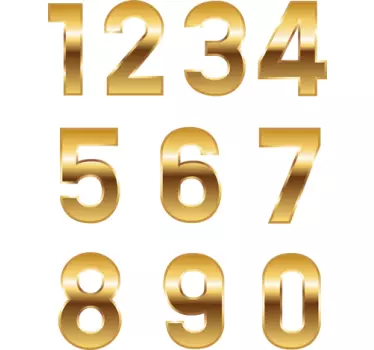 Golden Numbers Motorbike Sticker - TenStickers