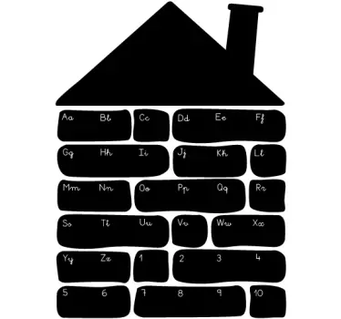 Alphabet House Blackboard Sticker - TenStickers