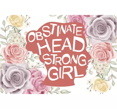 "Obstinate head-strong girl' text laptop stickers - TenStickers