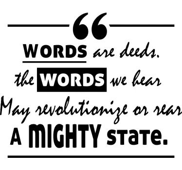 Words are deeds Charles Harpur quote sticker - TenStickers