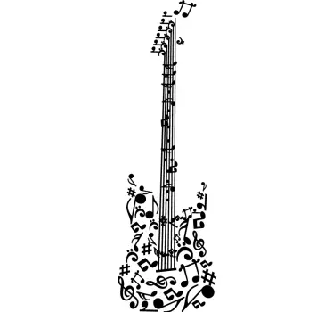 Musical Notes Guitar Wall Sticker - TenStickers