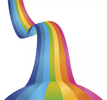 Rainbow wave decorative 3d wall sticker - TenStickers
