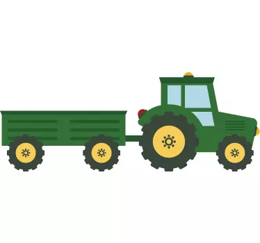 Green construction toy tractor wall sticker for kids - TenStickers