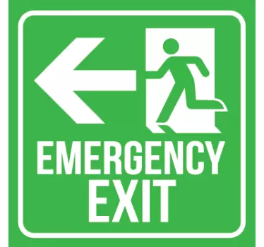 Emergency Exit Sign Sticker - TenStickers