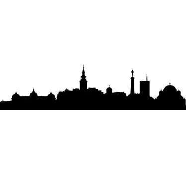 Belgrade Silhouette skyline sticker - TenStickers