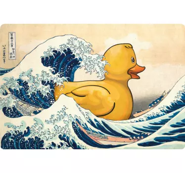 Kanagawa Rubber Duck laptop sticker - TenStickers