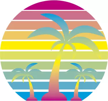 80ies Sunset Nature Wall Decal - TenStickers