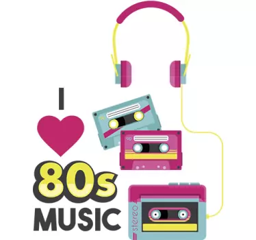 80s Music Decorative Sticker - TenStickers