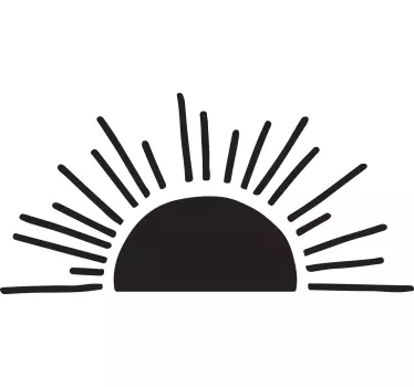 Minimalist sun headboard wall sticker - TenStickers