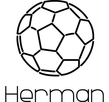 Monocolour ball with name football sticker - TenStickers