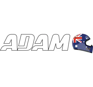 Customisable flag and name motorbike sticker - TenStickers