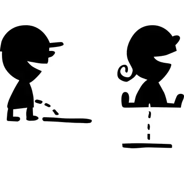Children's WC Sign Stickers - TenStickers