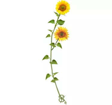 Ornamental Sunflower Flower Wall Sticker - TenStickers