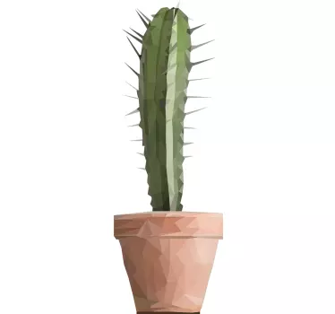 Polygonal Cactus Sticker - TenStickers