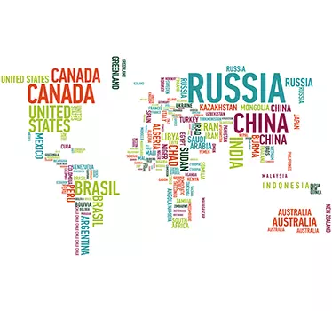 Countries world map wall sticker - TenStickers