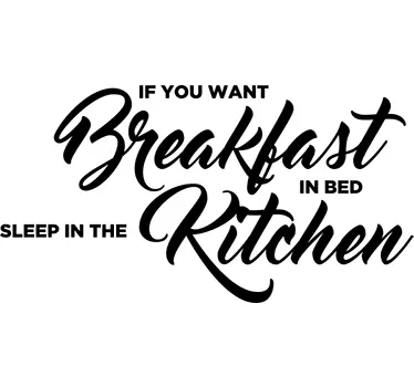 Breakfast In Bed Text Sticker - TenStickers