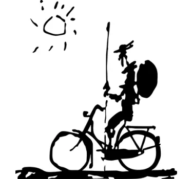 Quijote with Bicycle Decorative Wall Sticker - TenStickers