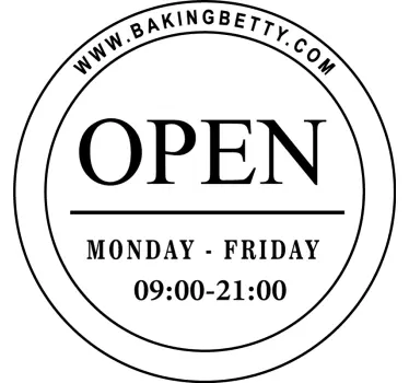 Opening hours circle shop window decal - TenStickers