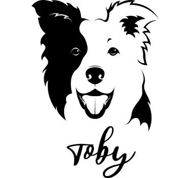 Collie white name pet decals - TenStickers