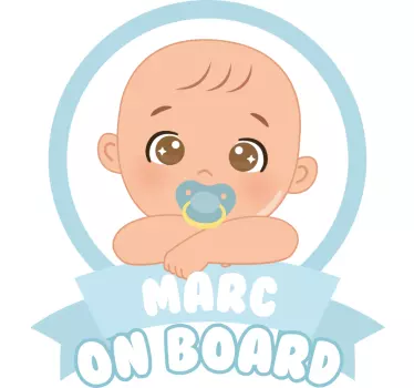 Customised boy name baby on board car sticker - TenStickers