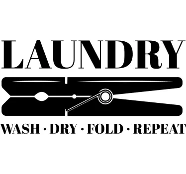 Laundry clothes peg wall decals quotes - TenStickers