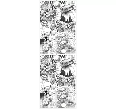 Black and white comic vinyl fridge sticker - TenStickers