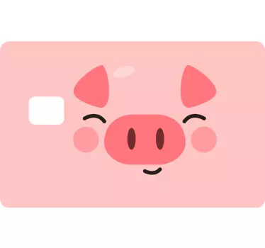 Cute happy pig farm animal credit card sticker - TenStickers