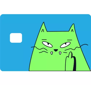 Funny illustrated peeping cat credit card sticker - TenStickers