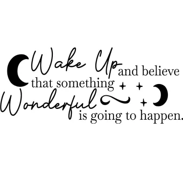 Wake Up Wonderful  quote wall decal - TenStickers