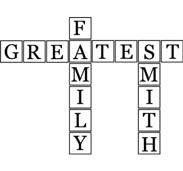Letter Block Family Name personalised sticker - TenStickers